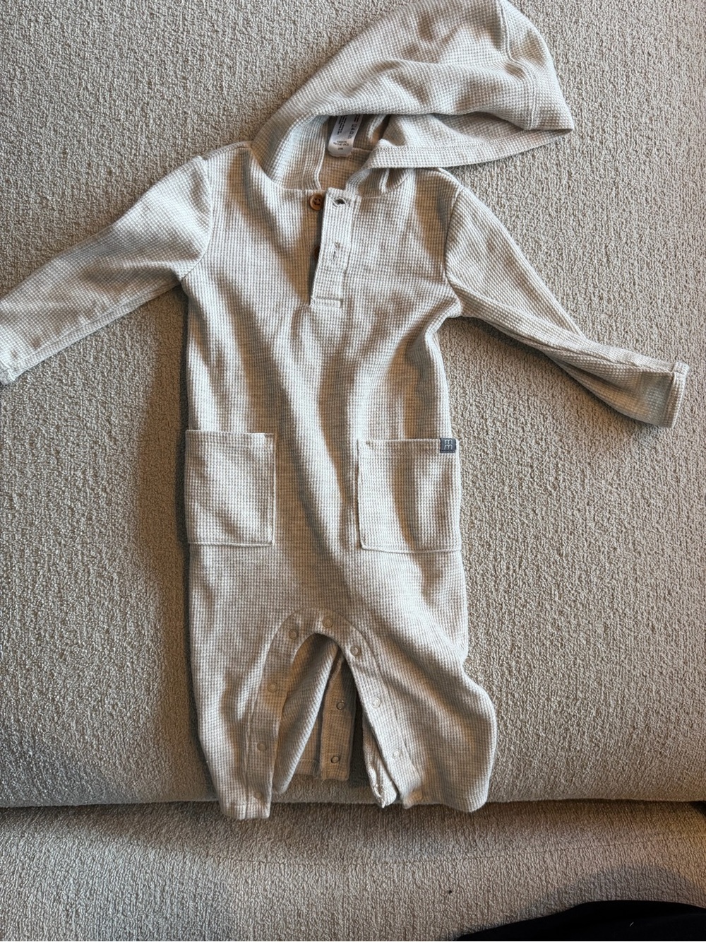 modern moments Checkered Hooded Footie Boys 12M Like New